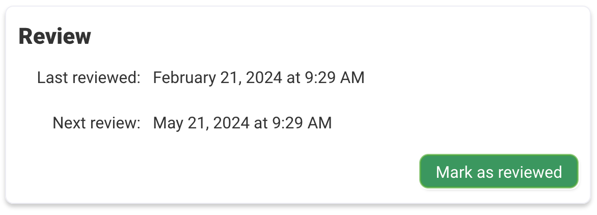 Reviewing Risks — example 8