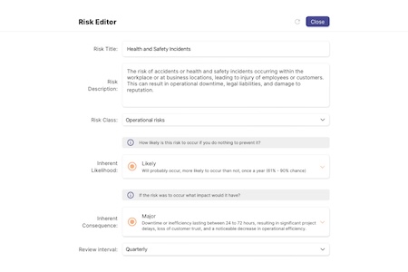 Risk Editor Screenshot