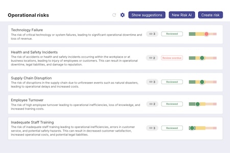 Risk Register Screenshot